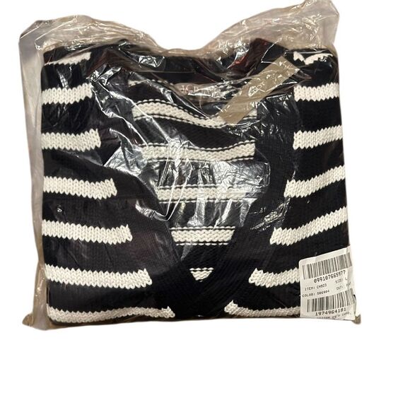 NWT J CREW Heritage cotton relaxed cardigan in stripe in Navy/Ivory - Picture 4 of 6